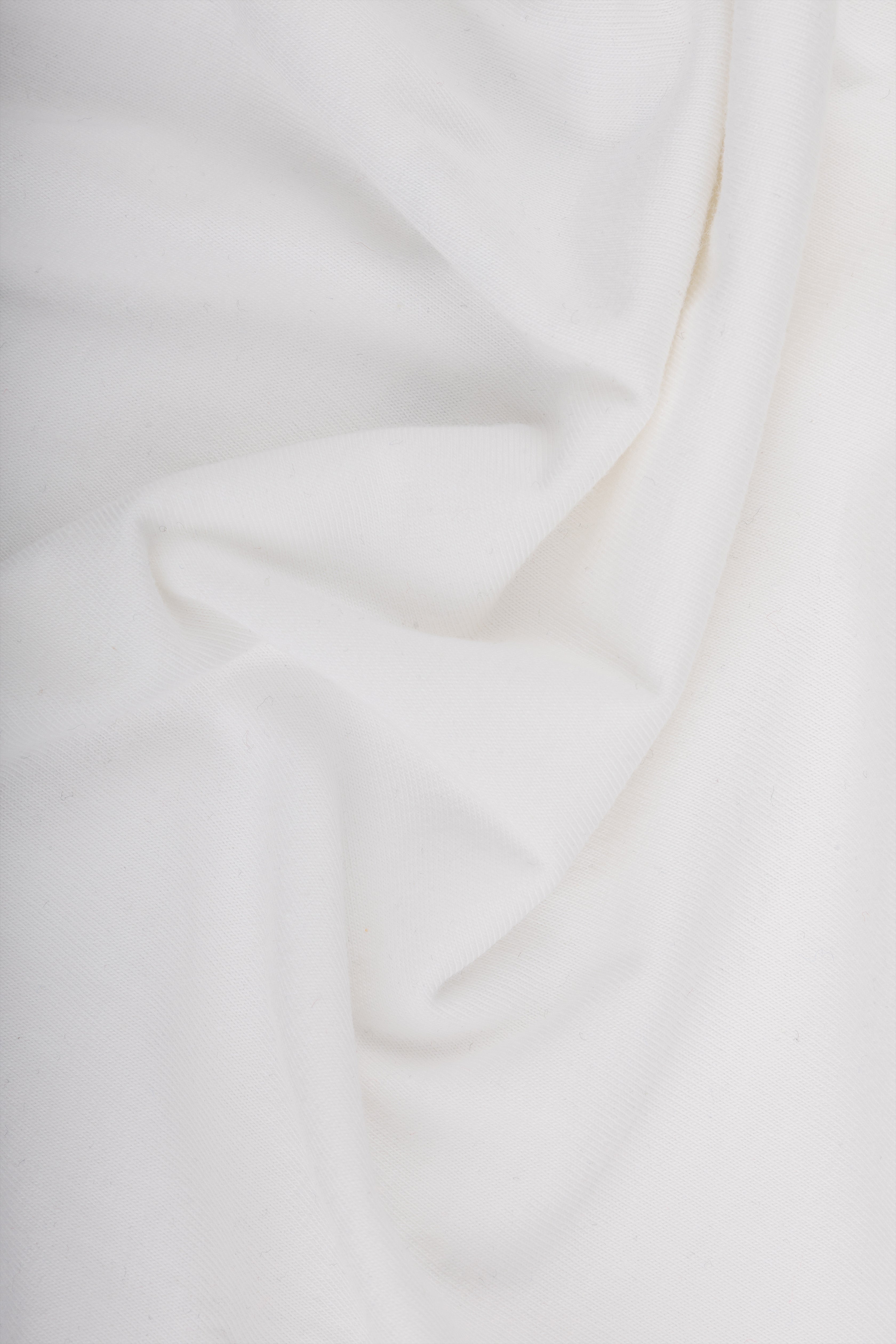 Off White Knitted Collar T-Shirt