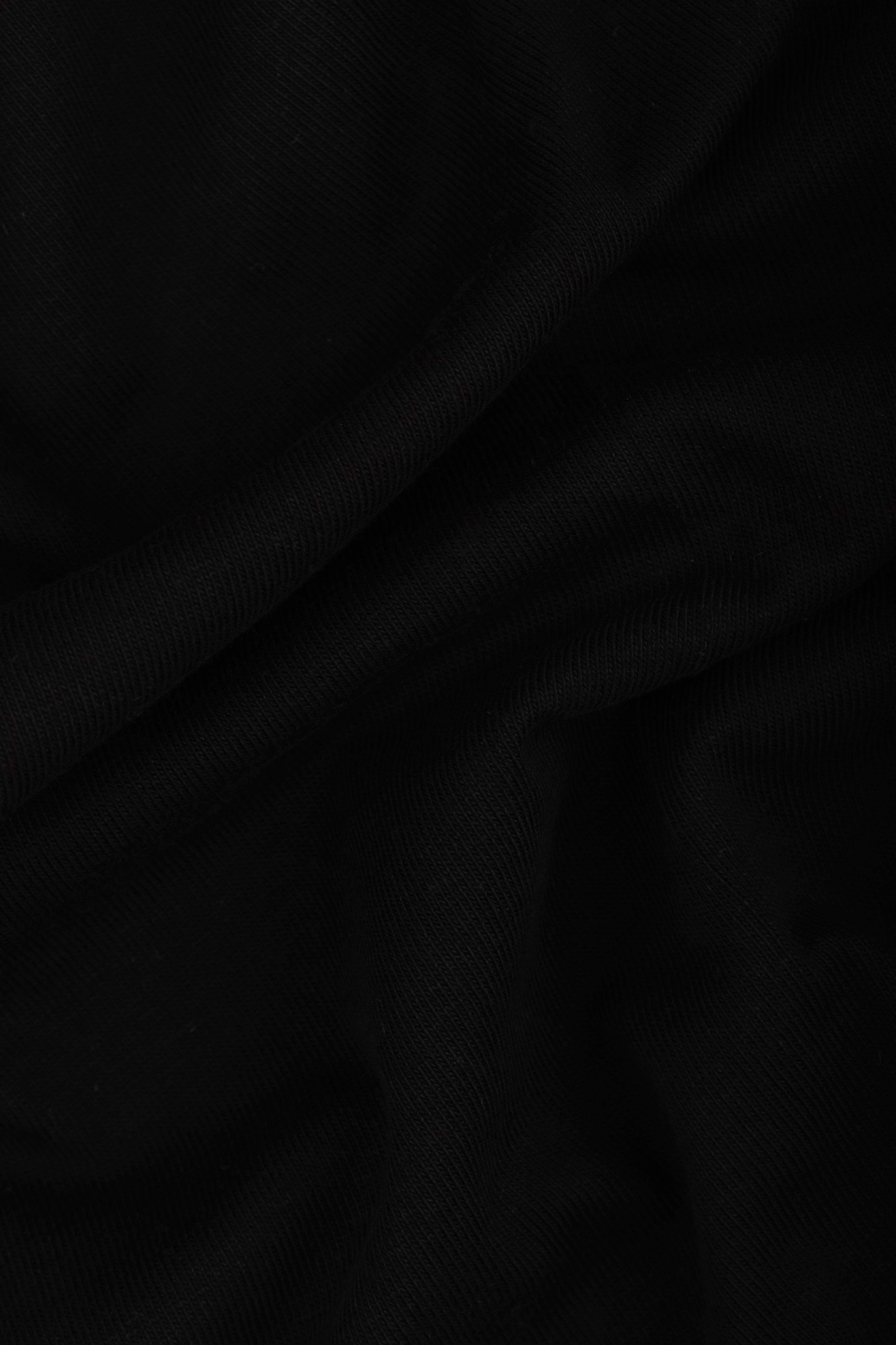 Black Knitted Collar T-Shirt