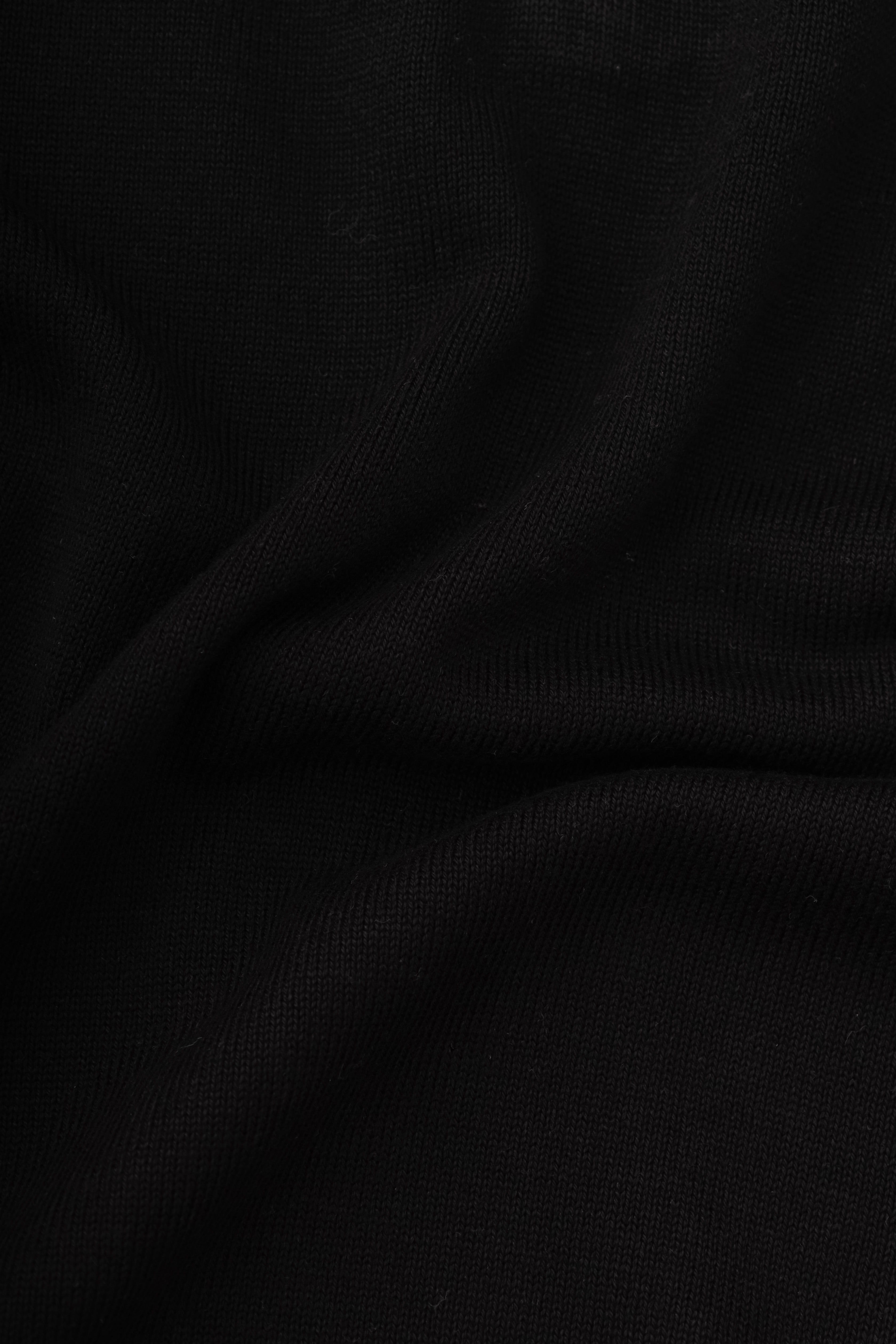 Black Knitted Zipped Polo