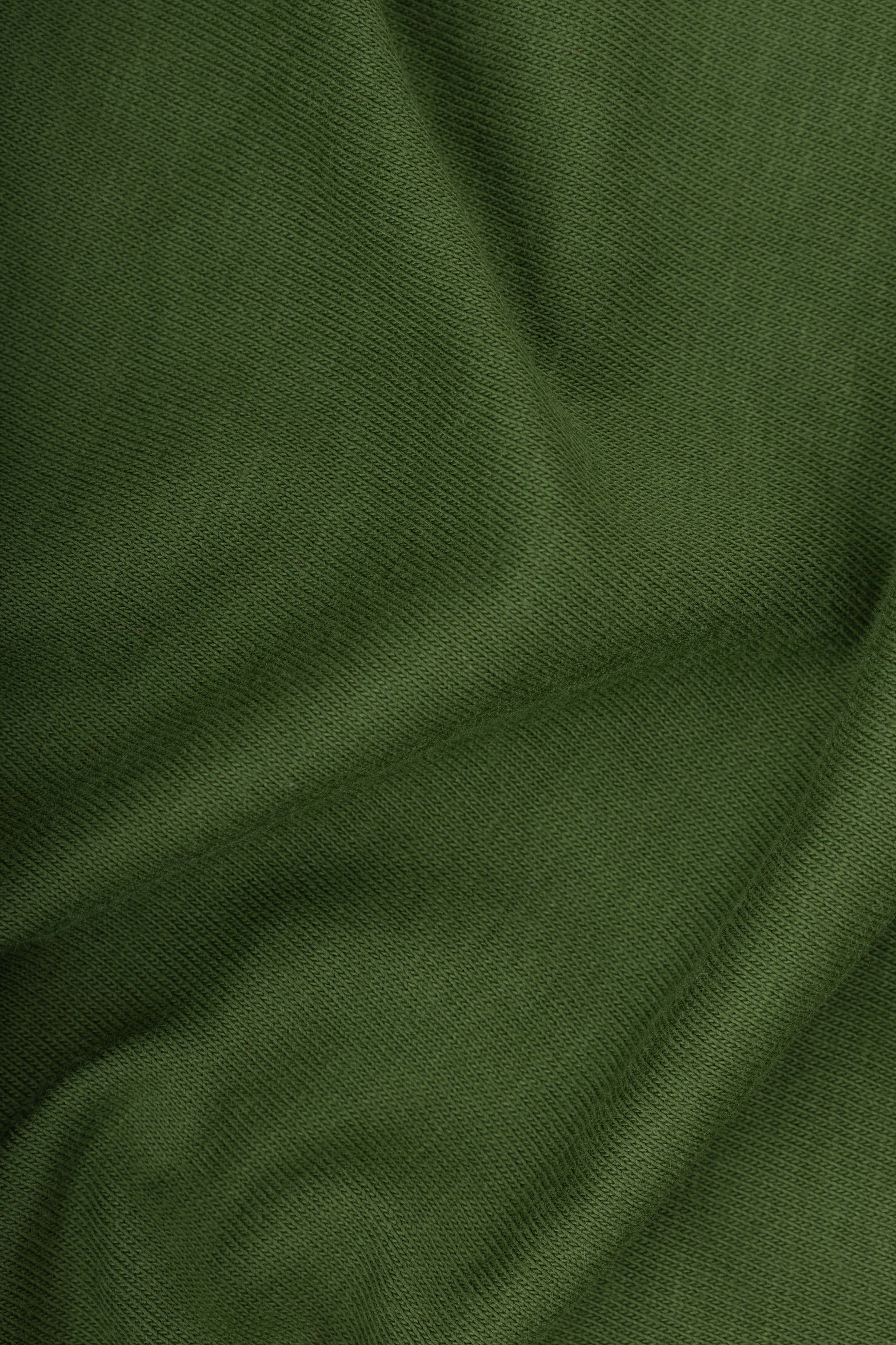 Green Knitted Collar T-Shirt