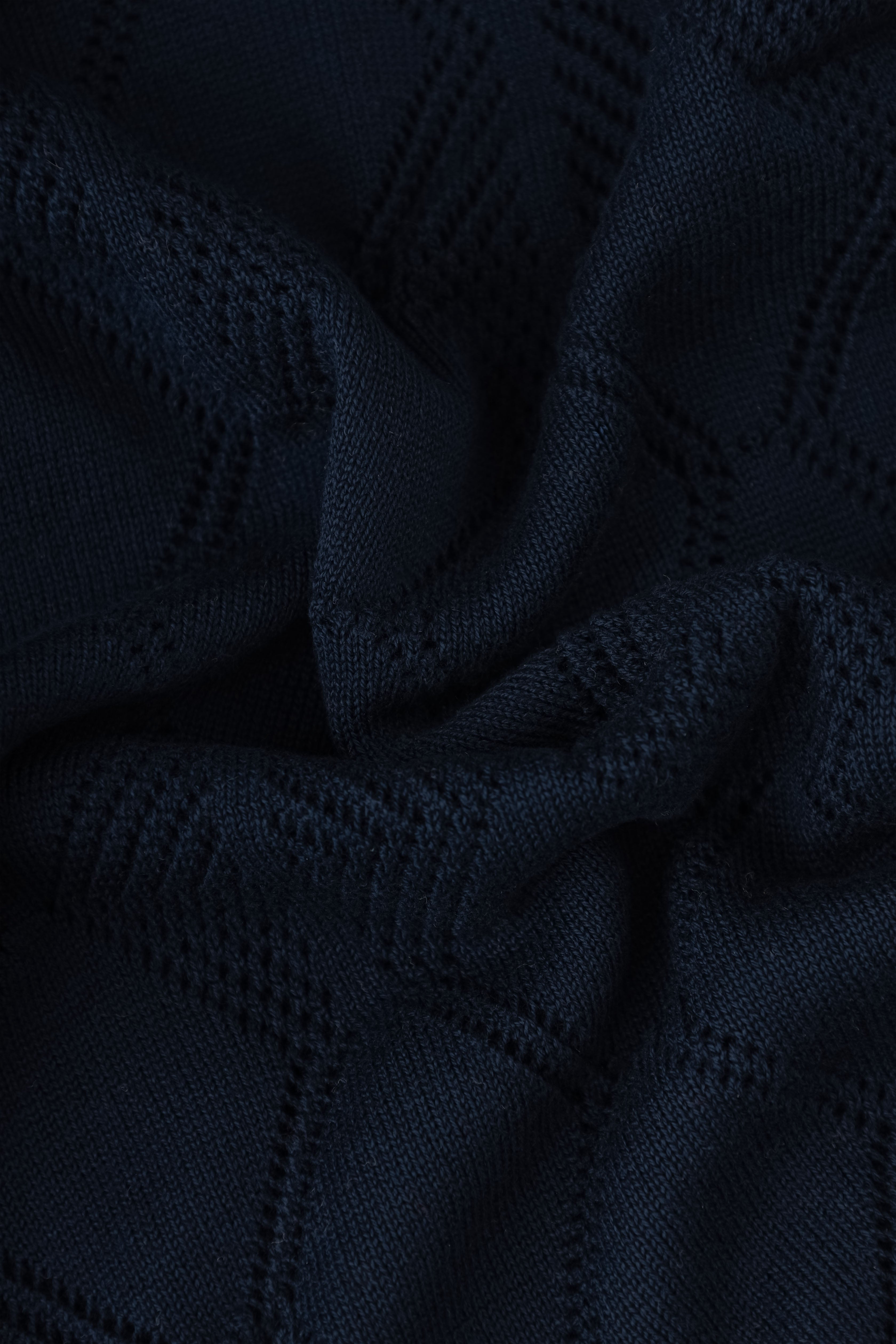 Navy Textured Knitted Shirt