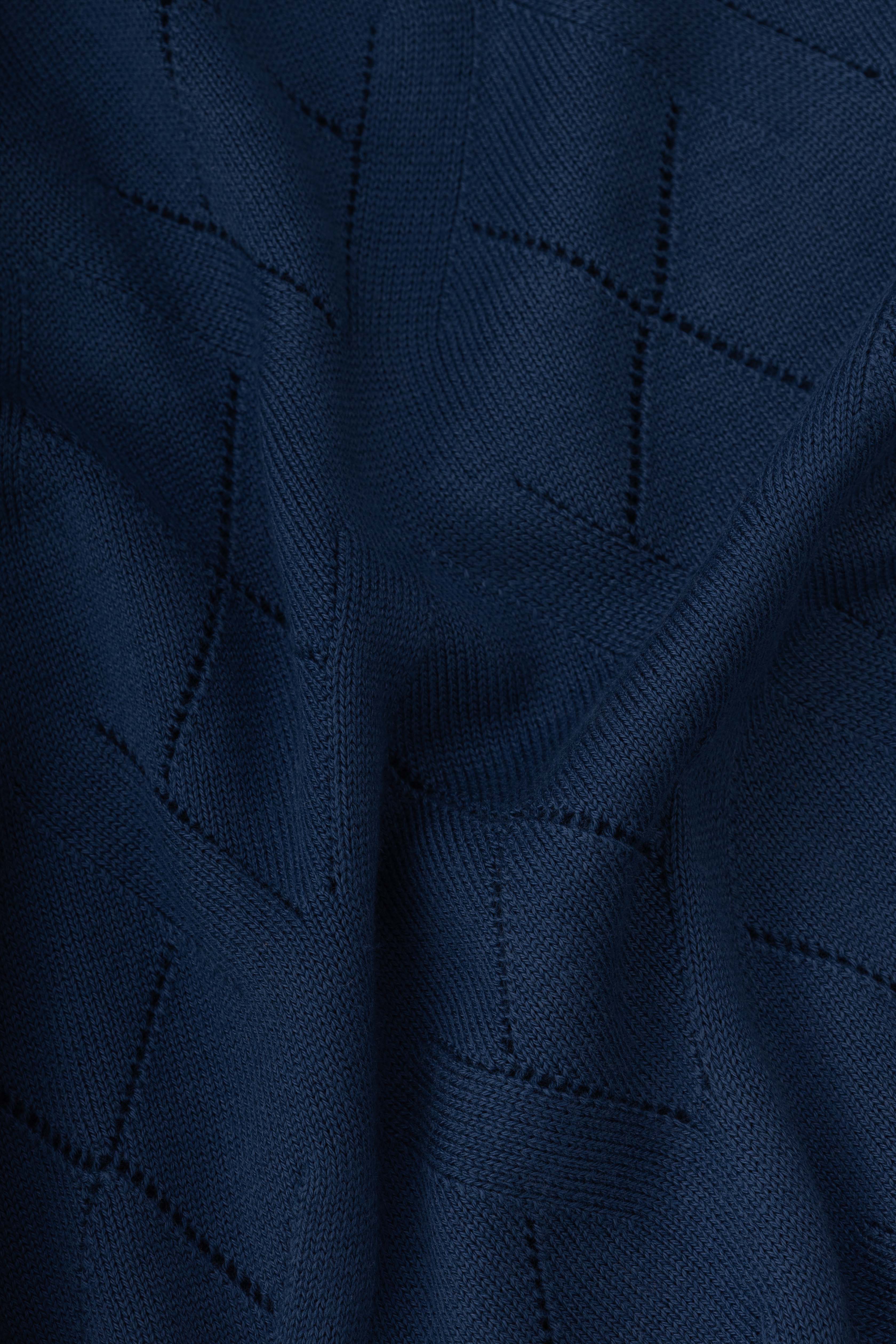Royal Blue Diamond Knitted Polo