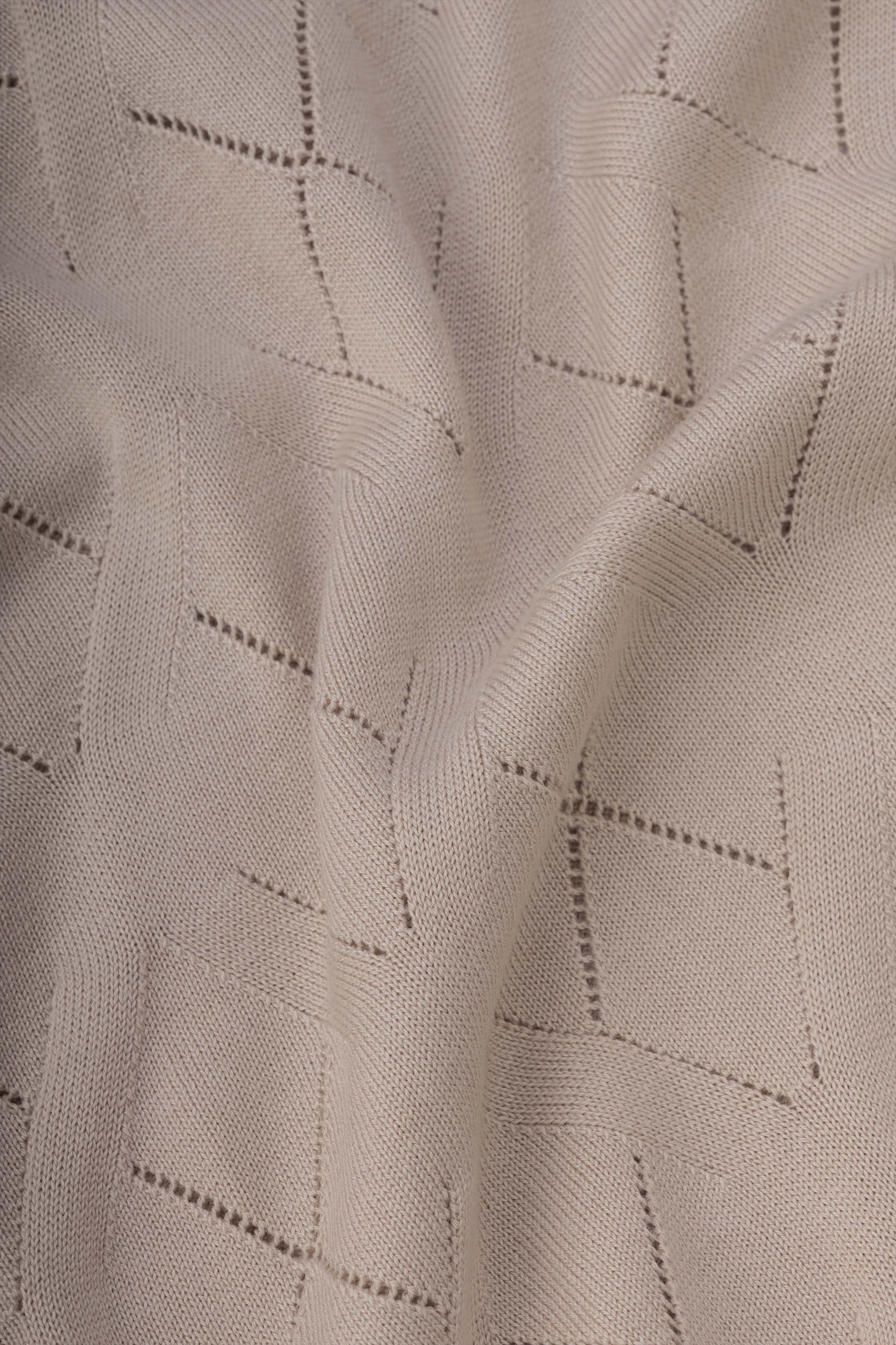 Beige Diamond Knitted Polo