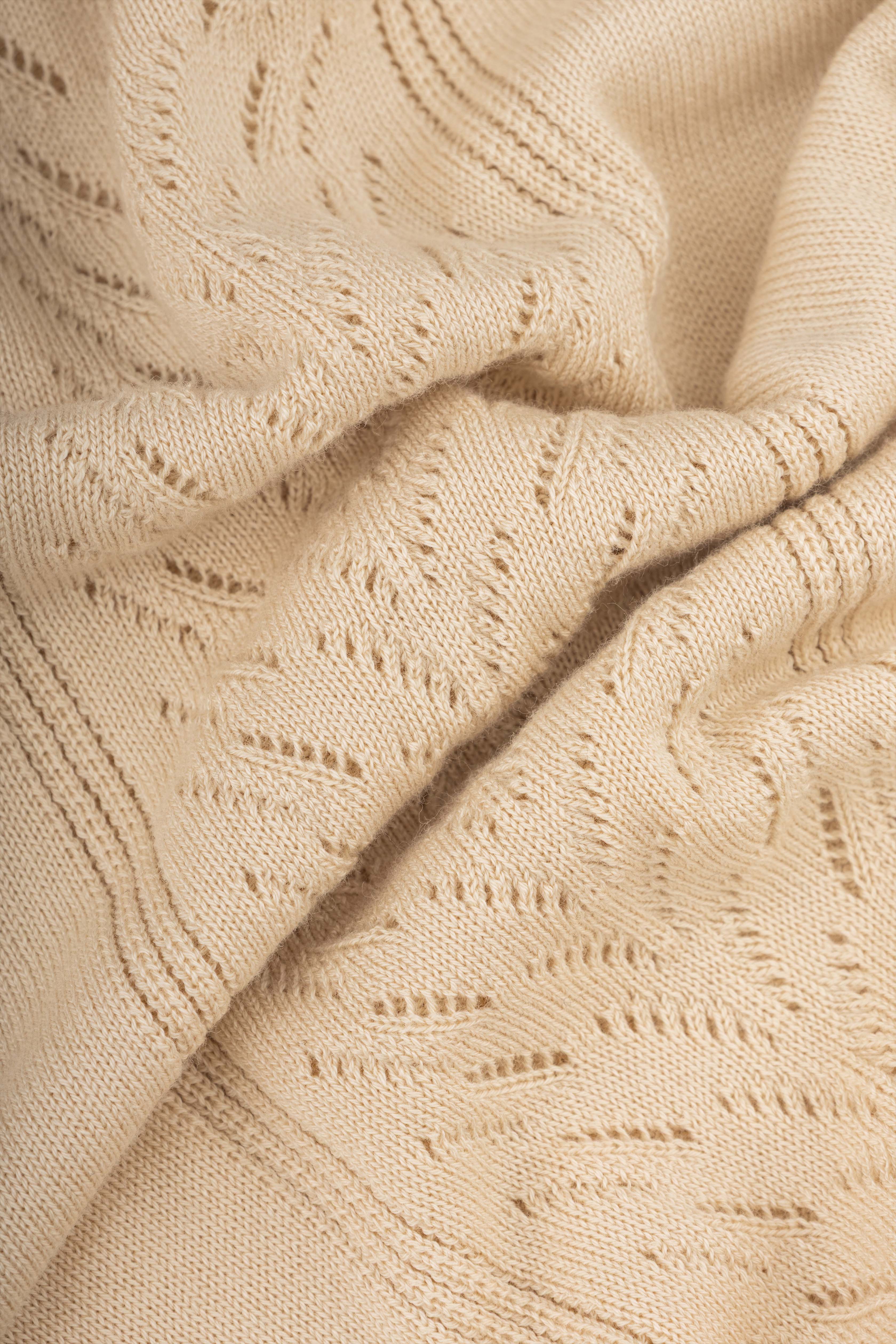 Beige Quarter Zipped Knit Polo