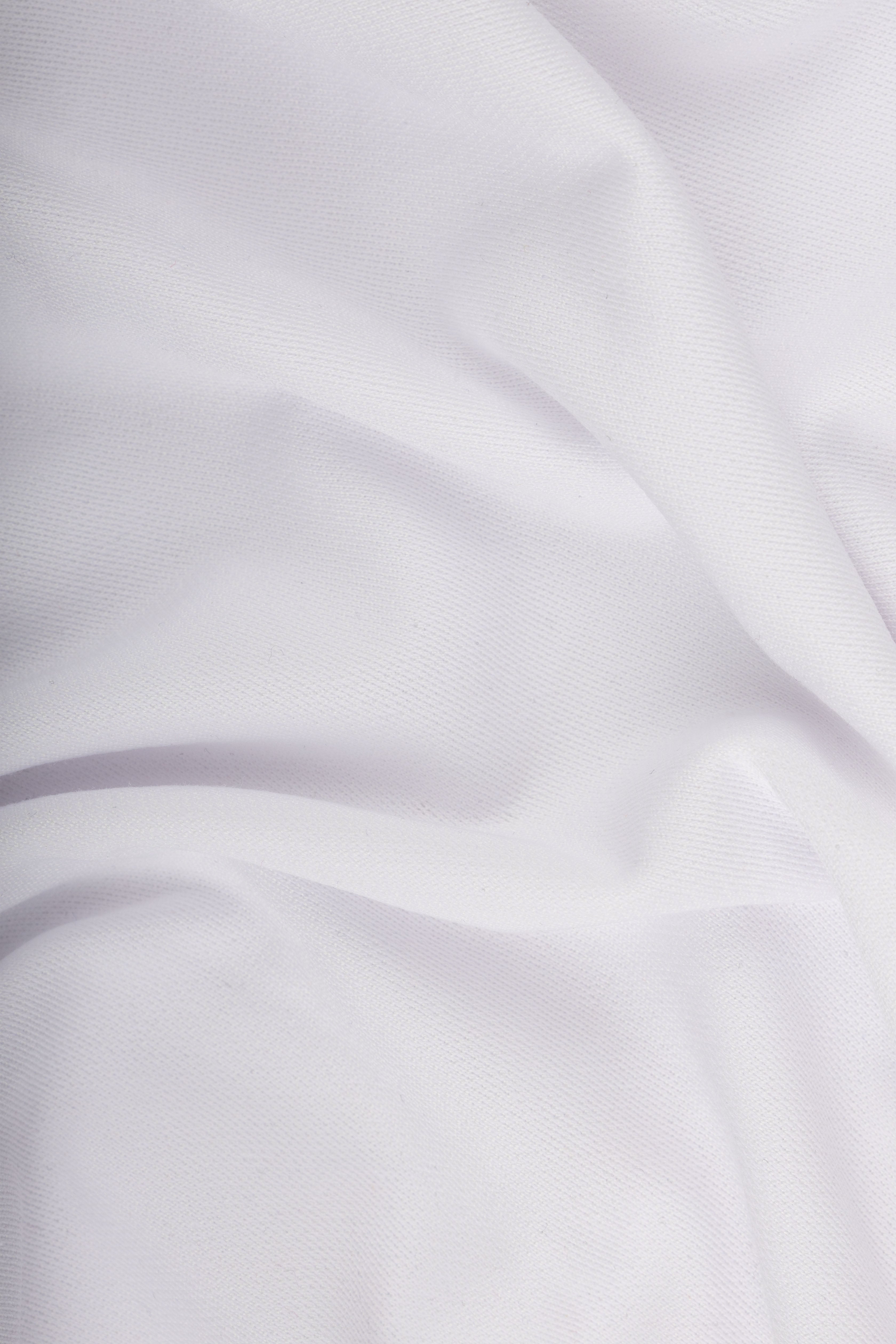 White Jacquard Zip-Up Polo Shirt