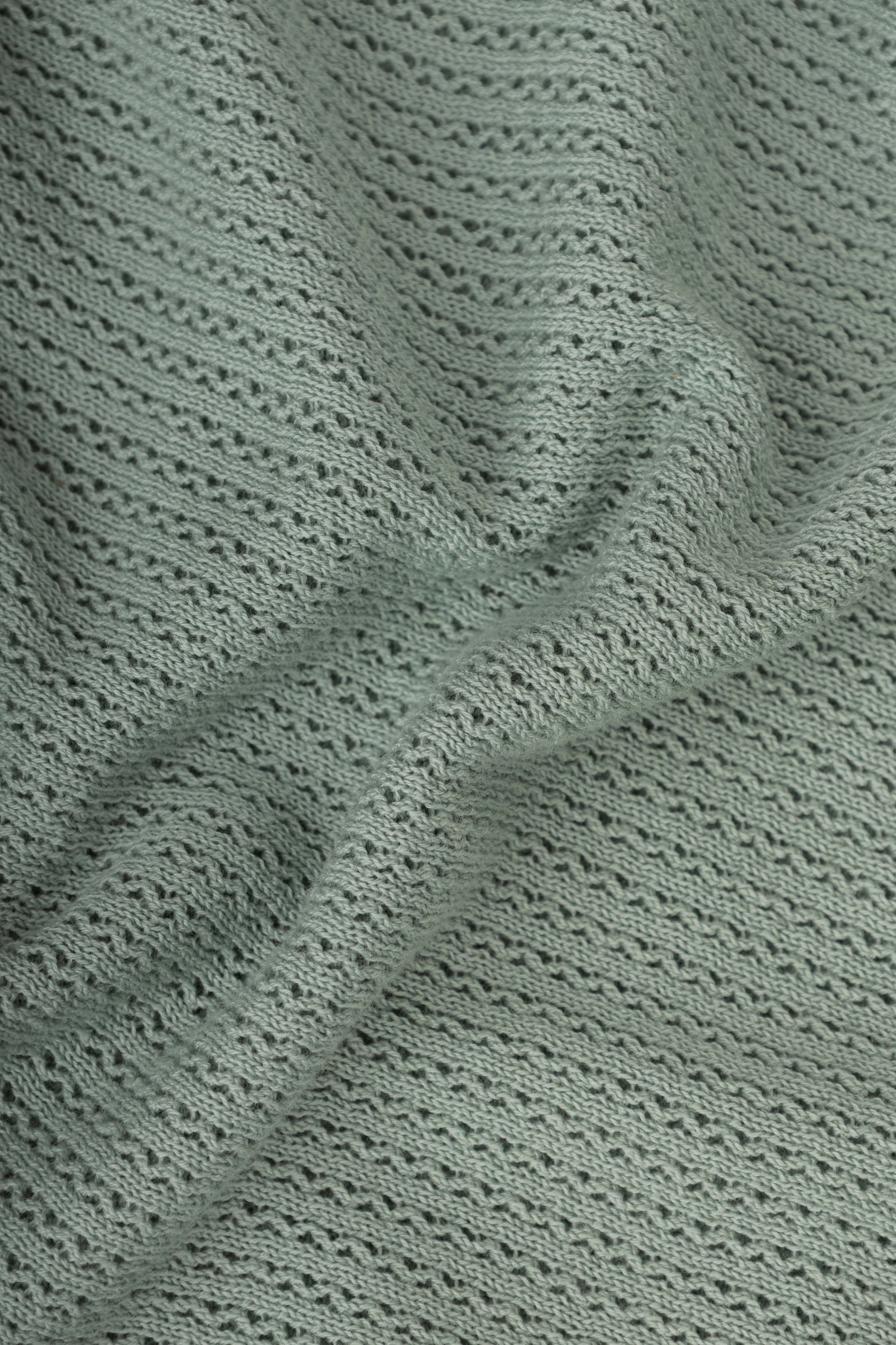 Mint Cutwork Knitted T-Shirt