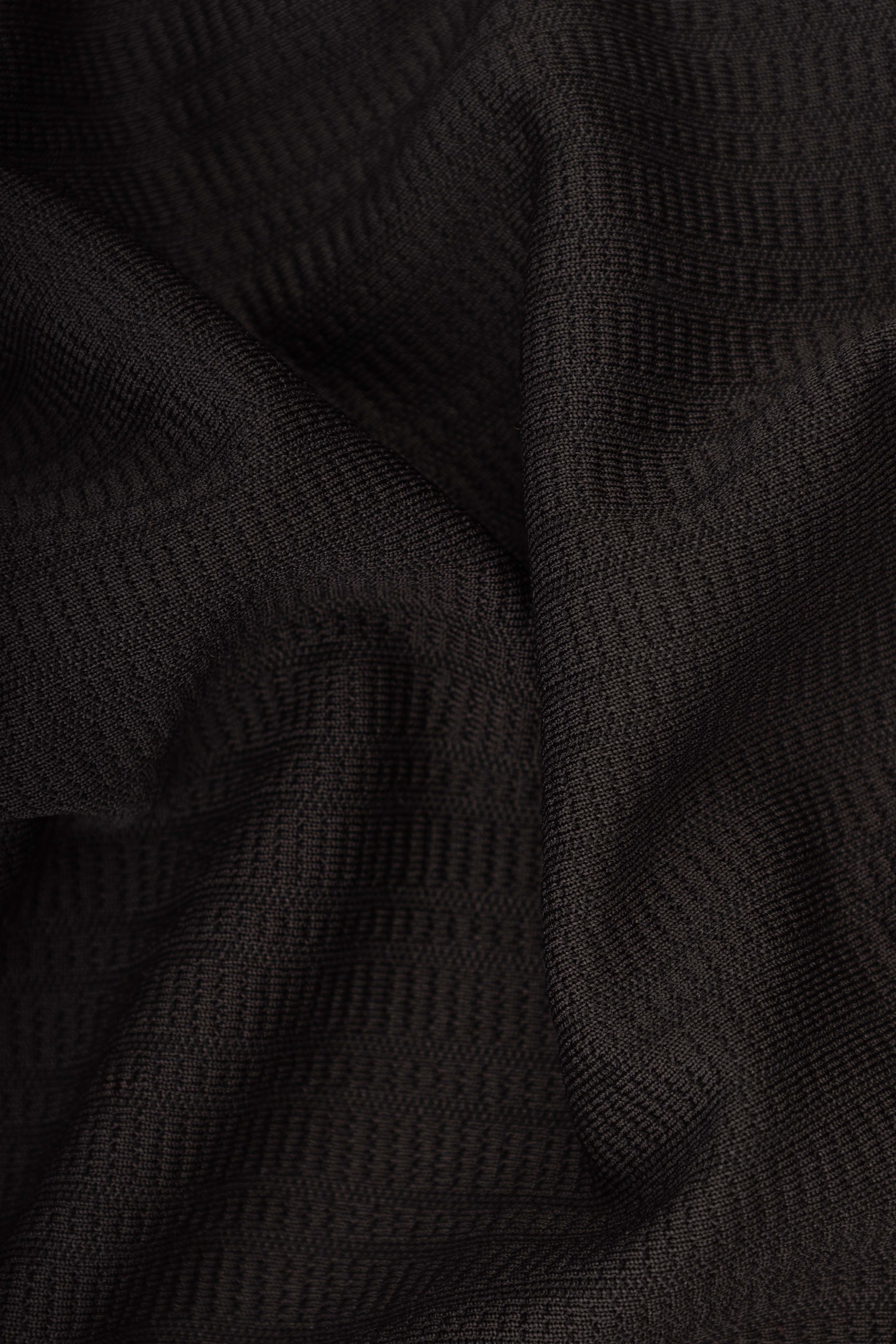 Black Technical Zip-Up Polo Shirt