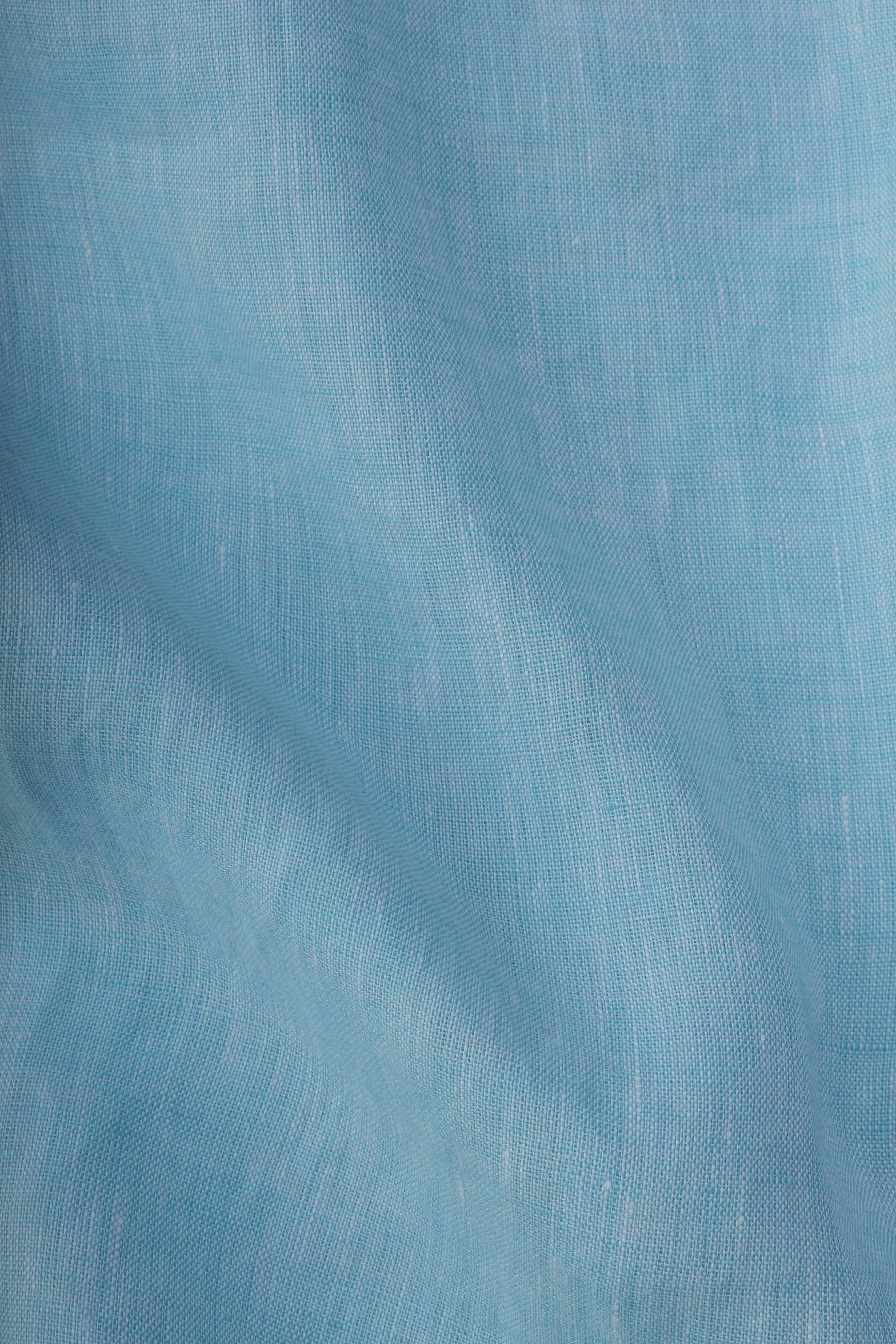 Turquoise Pure Linen Shirt