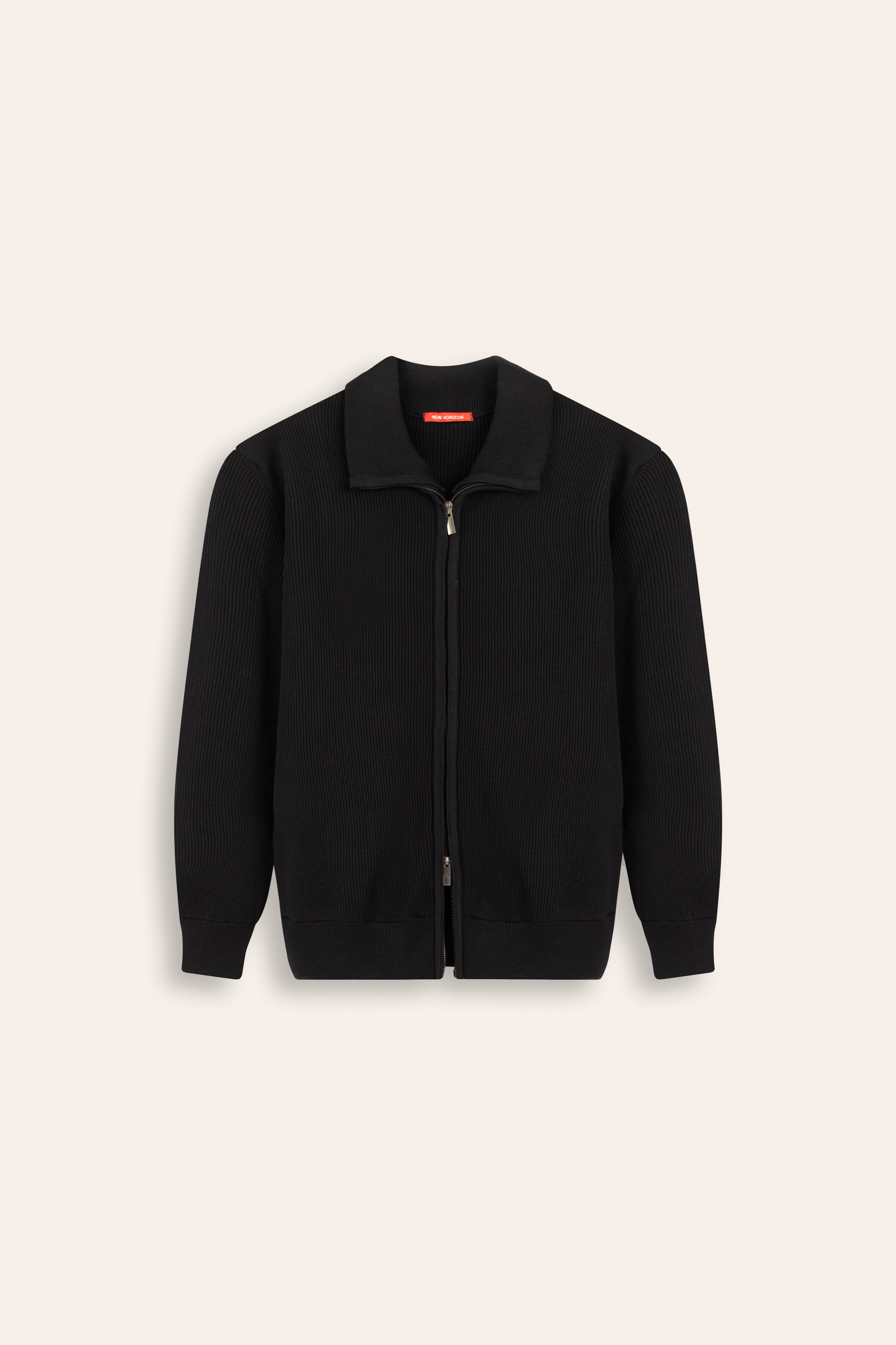 Cotton Knitted Jacket - Black