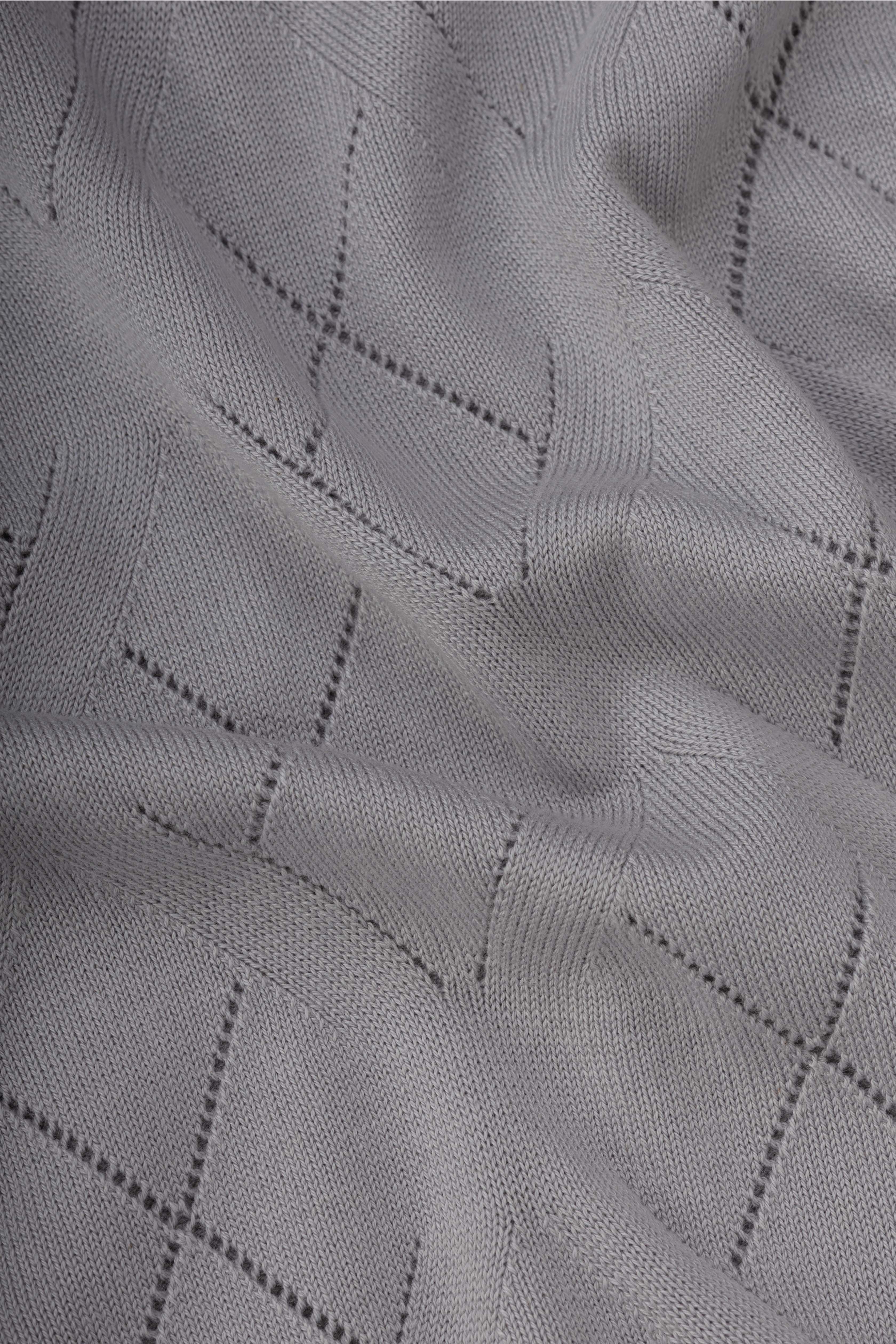 Grey Diamond Knitted Polo