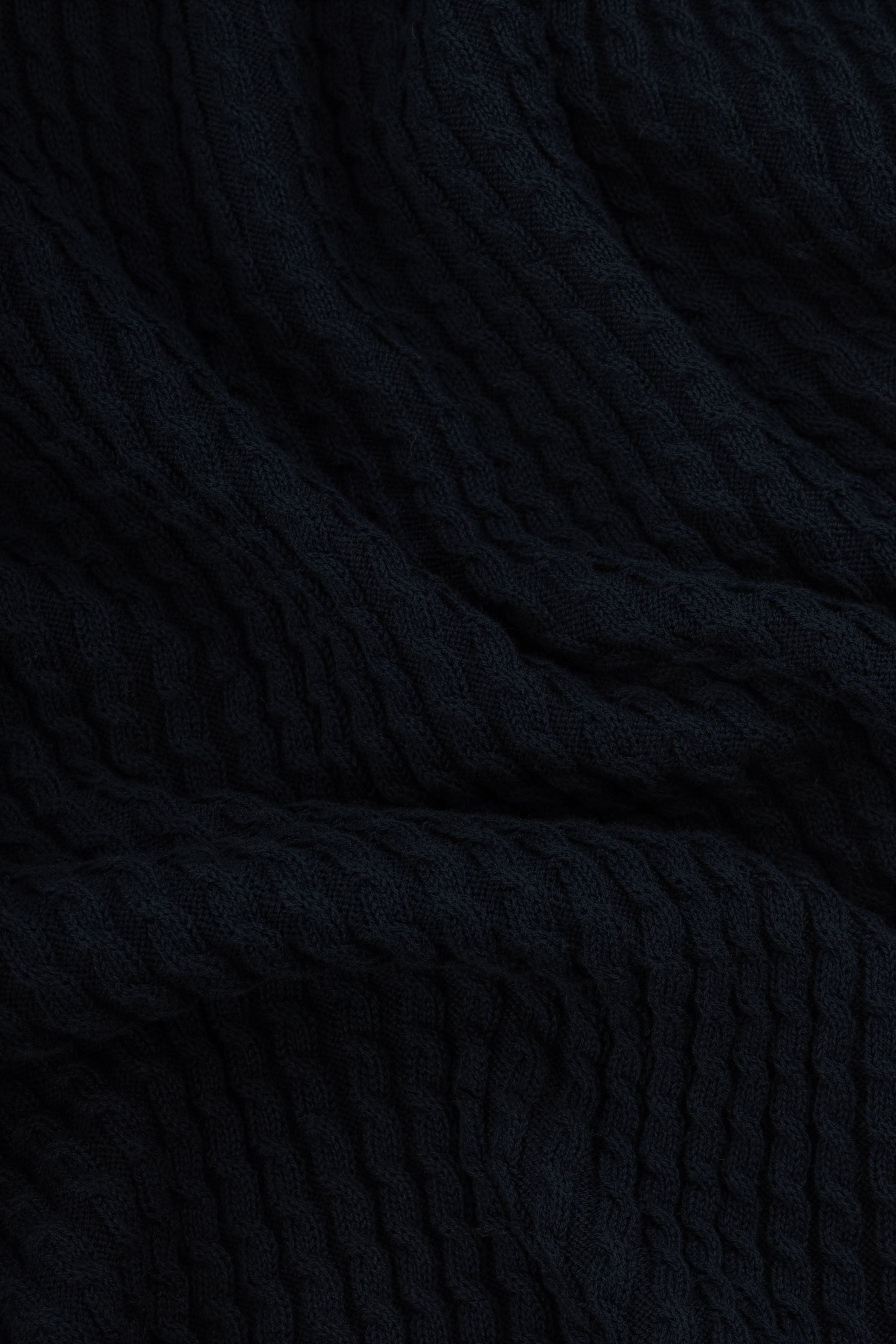Navy Braided Knitted Polo