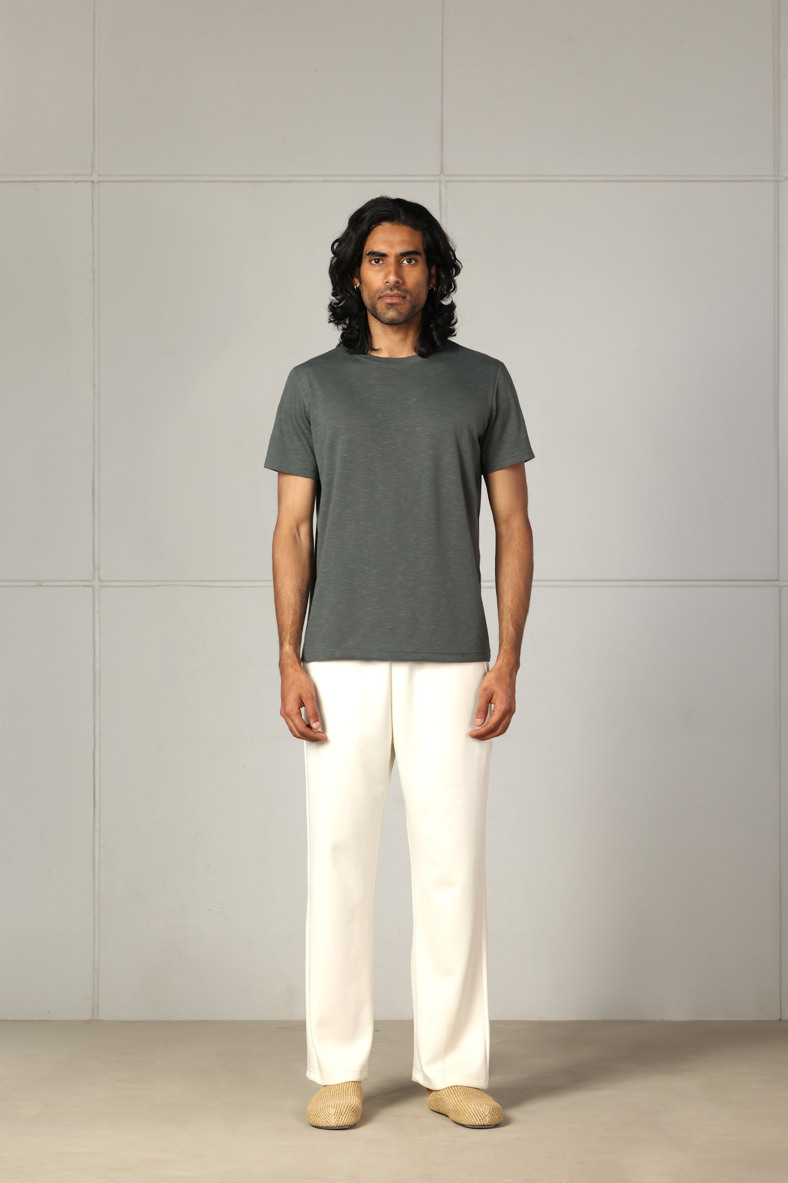 Olive Slub Cotton T-Shirt