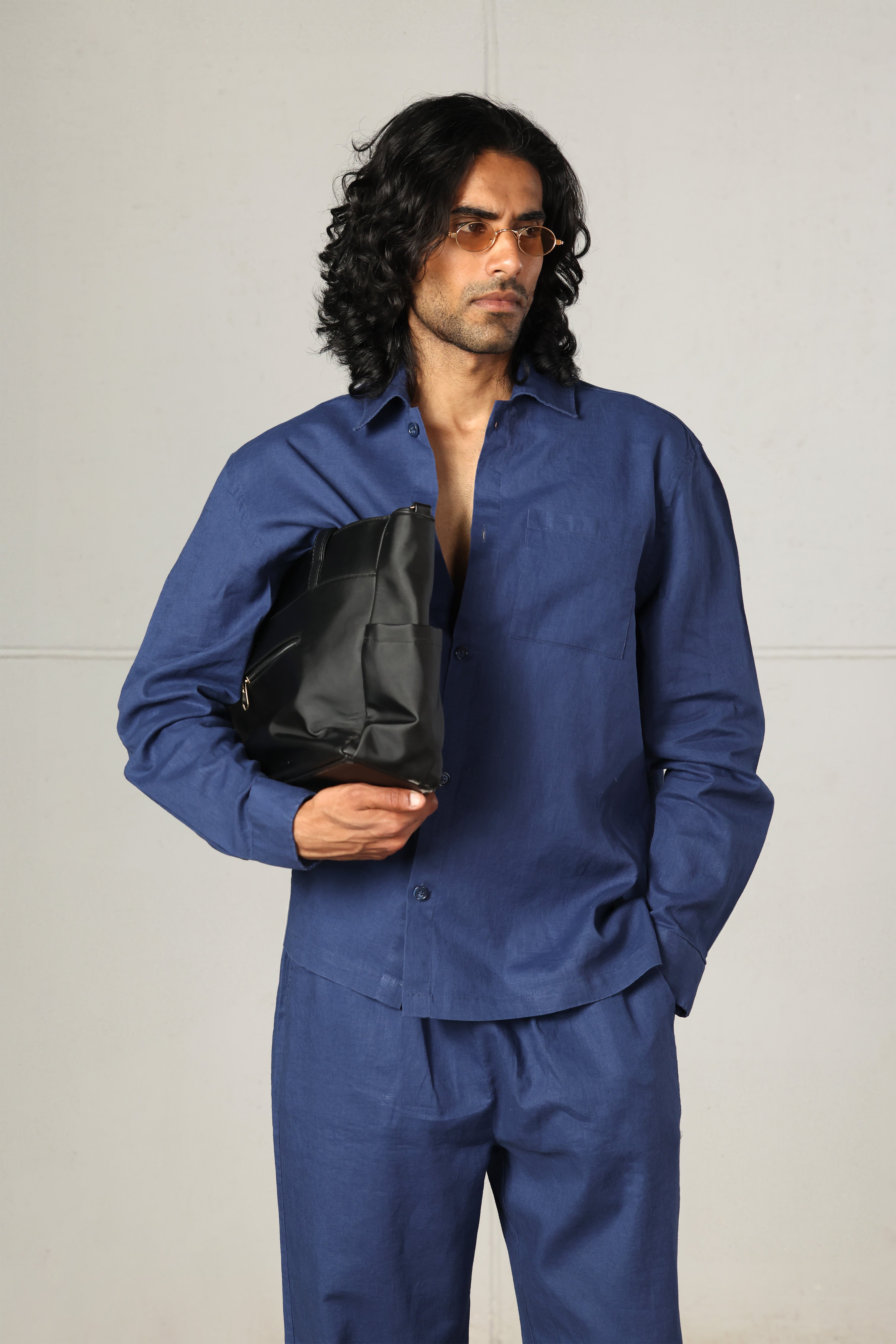 Navy Linen Set