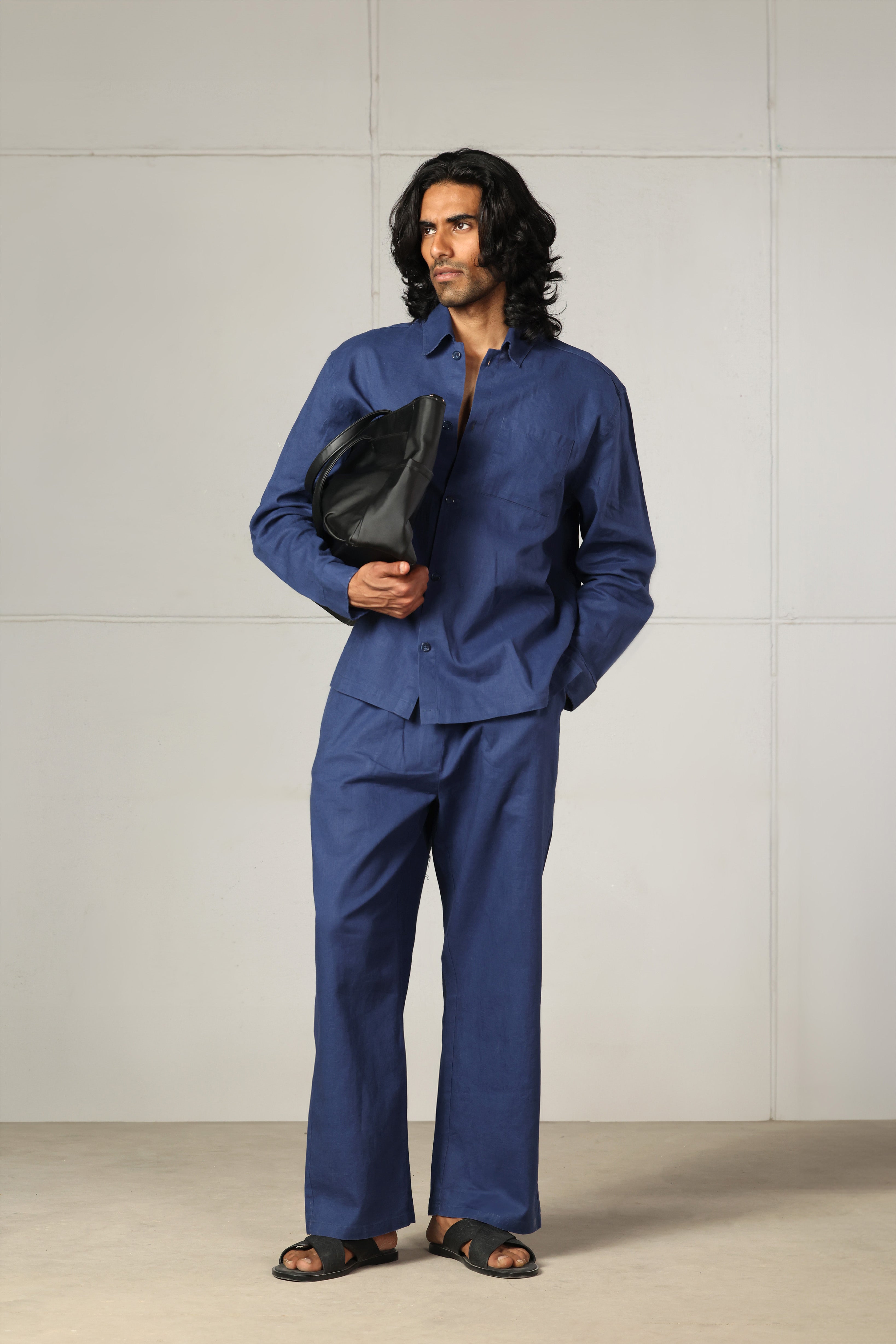 Navy Linen Set