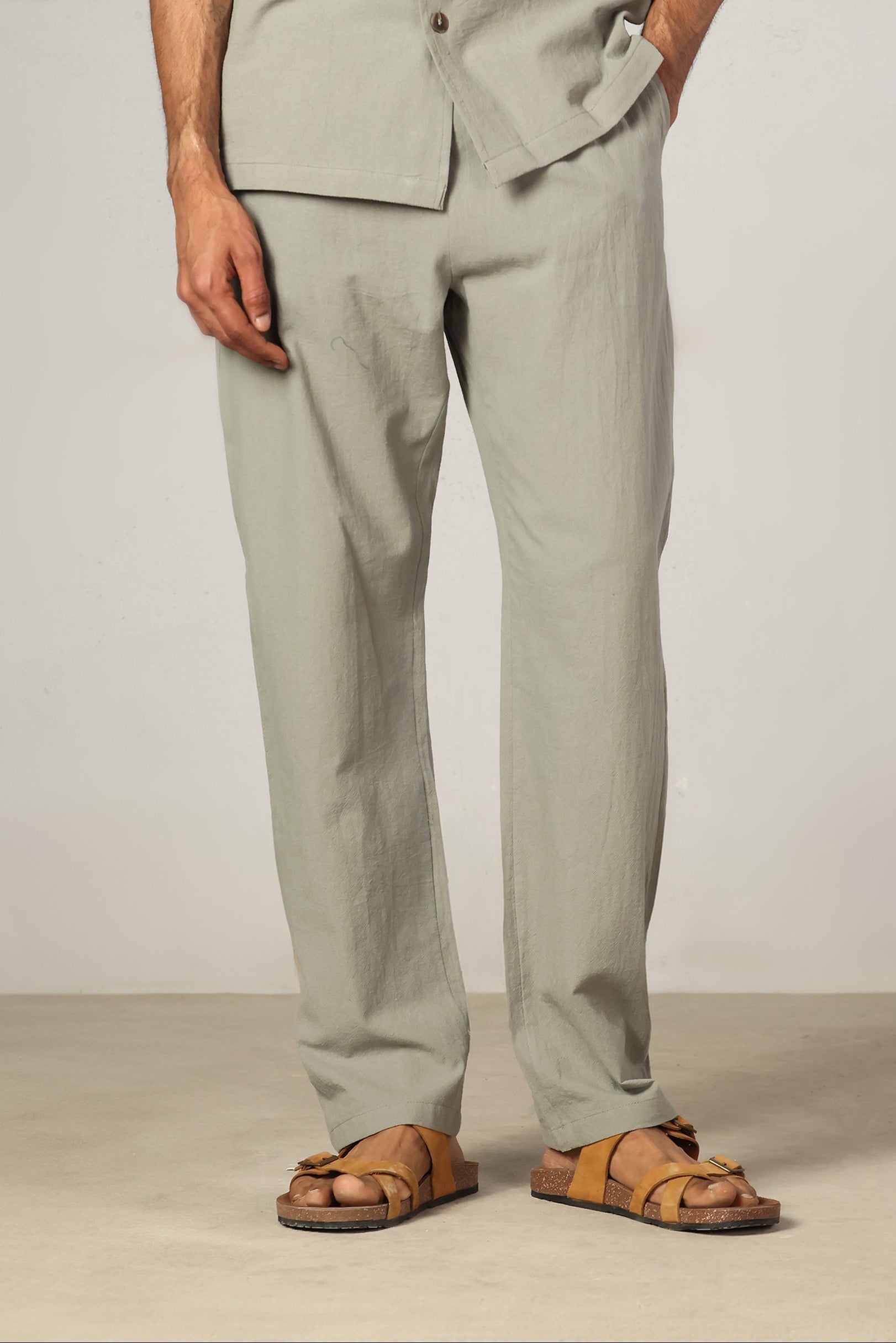 Olive Relaxed Fit Trousers