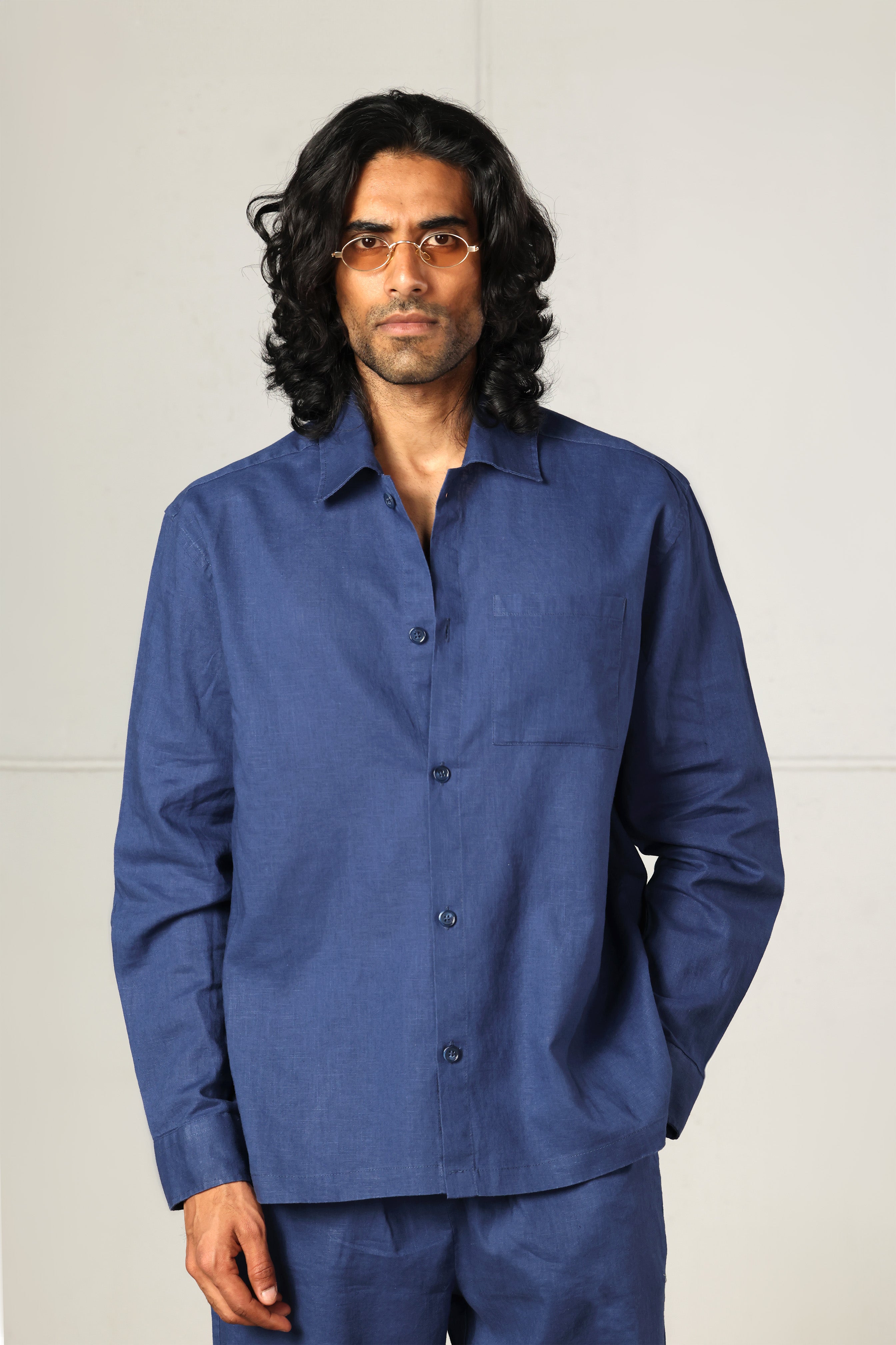 Navy Linen Set