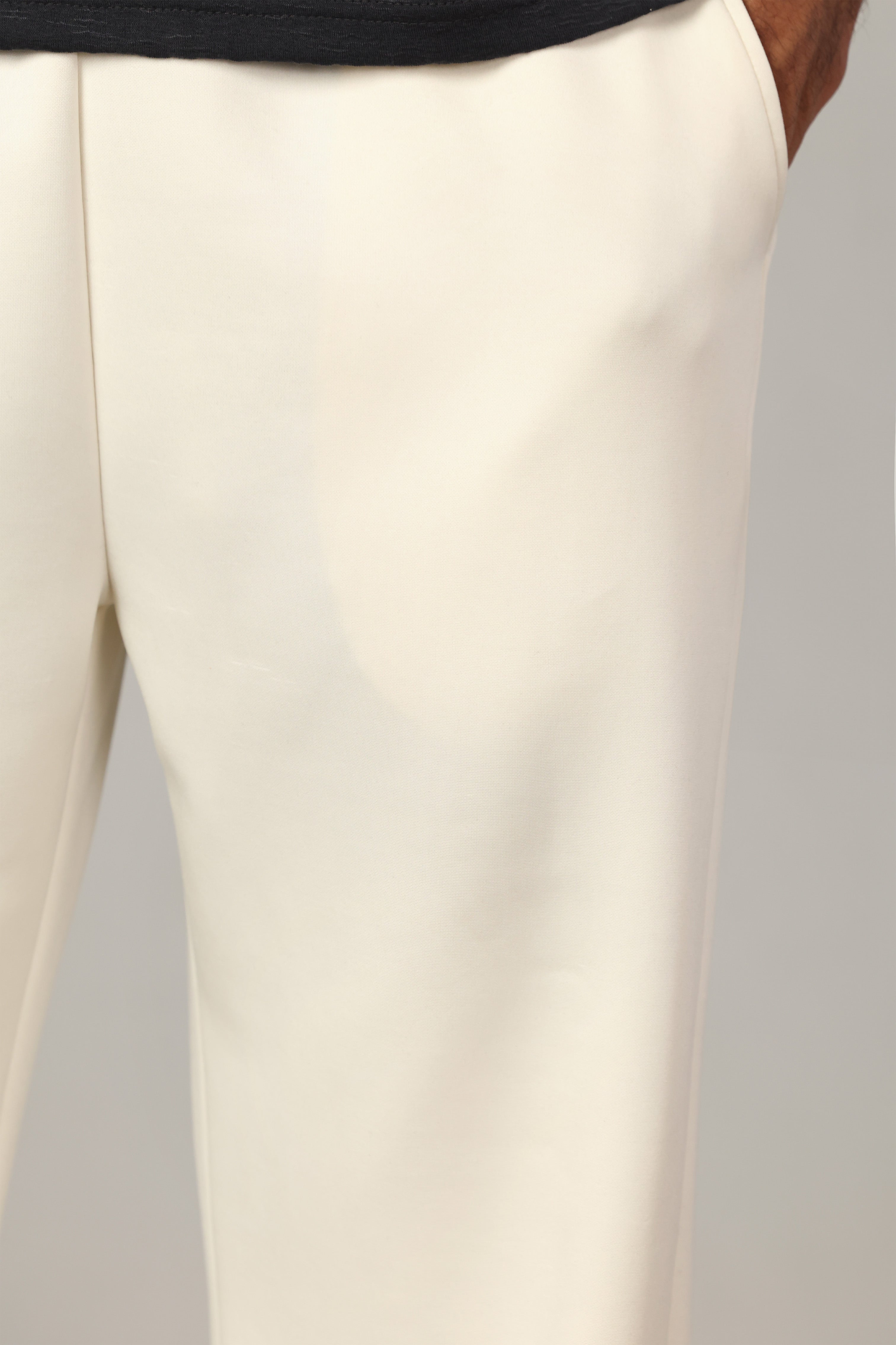 Off White Relaxed Wide-Leg Joggers