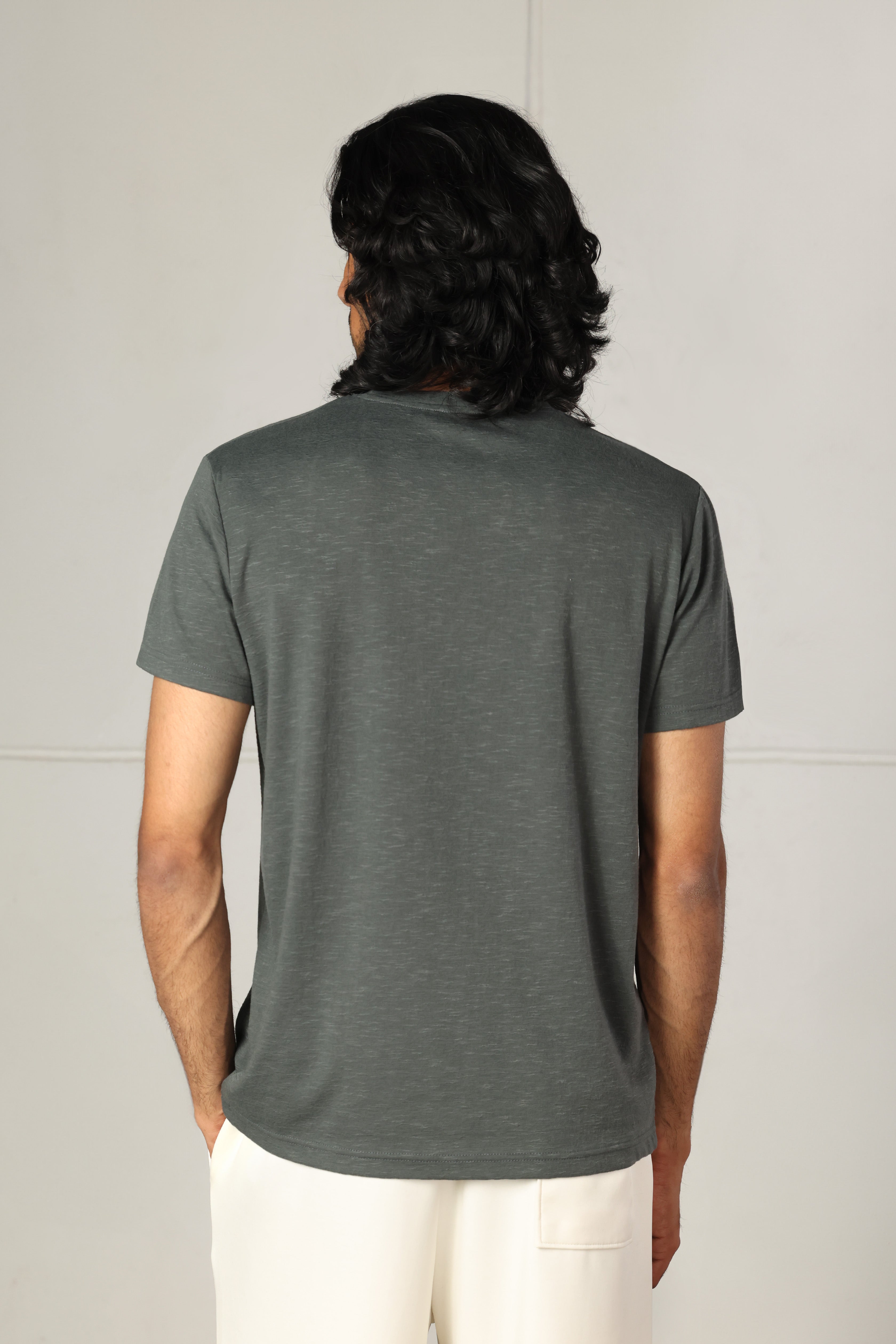 Olive Slub Cotton T-Shirt