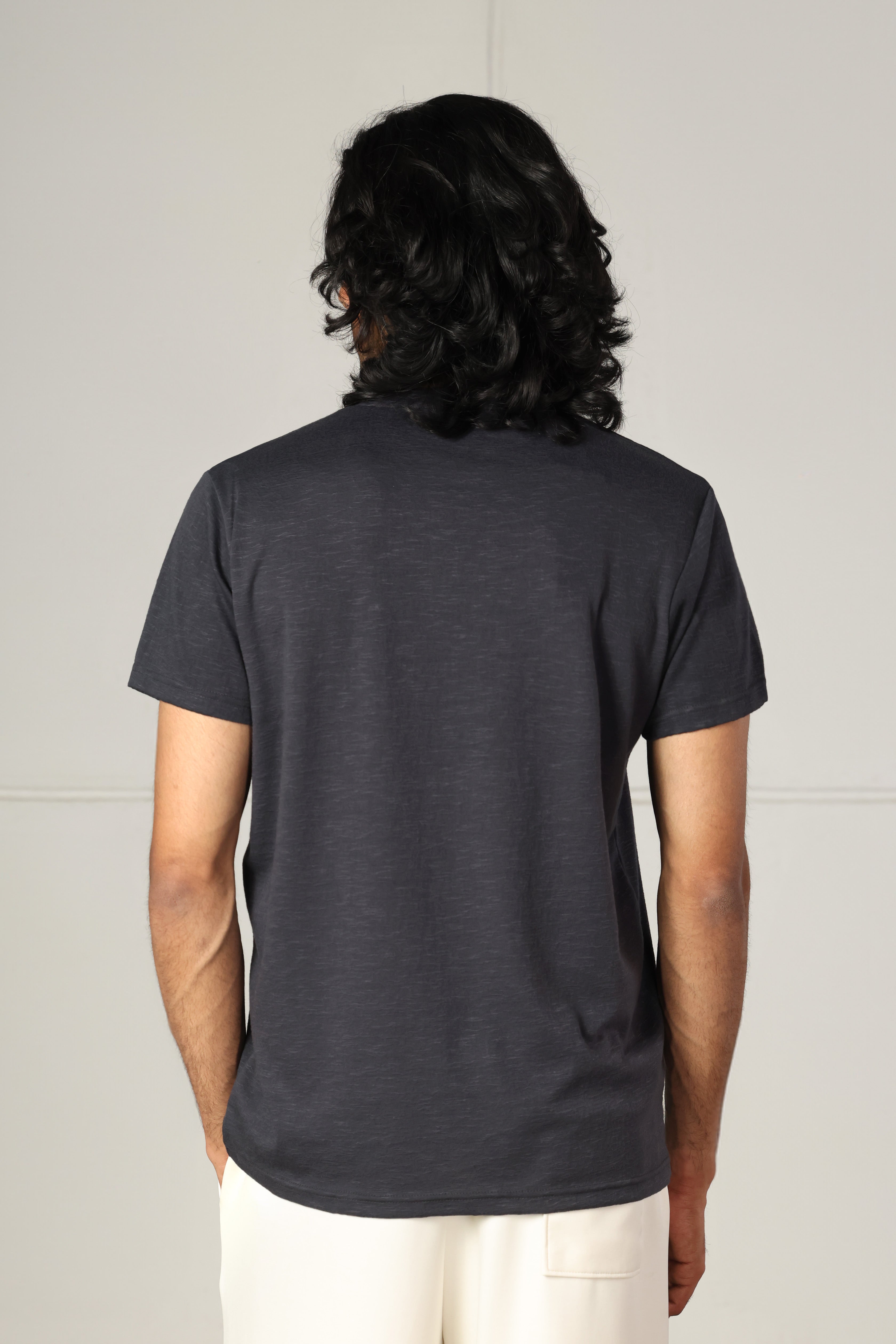 Anthracite Slub Cotton T-Shirt