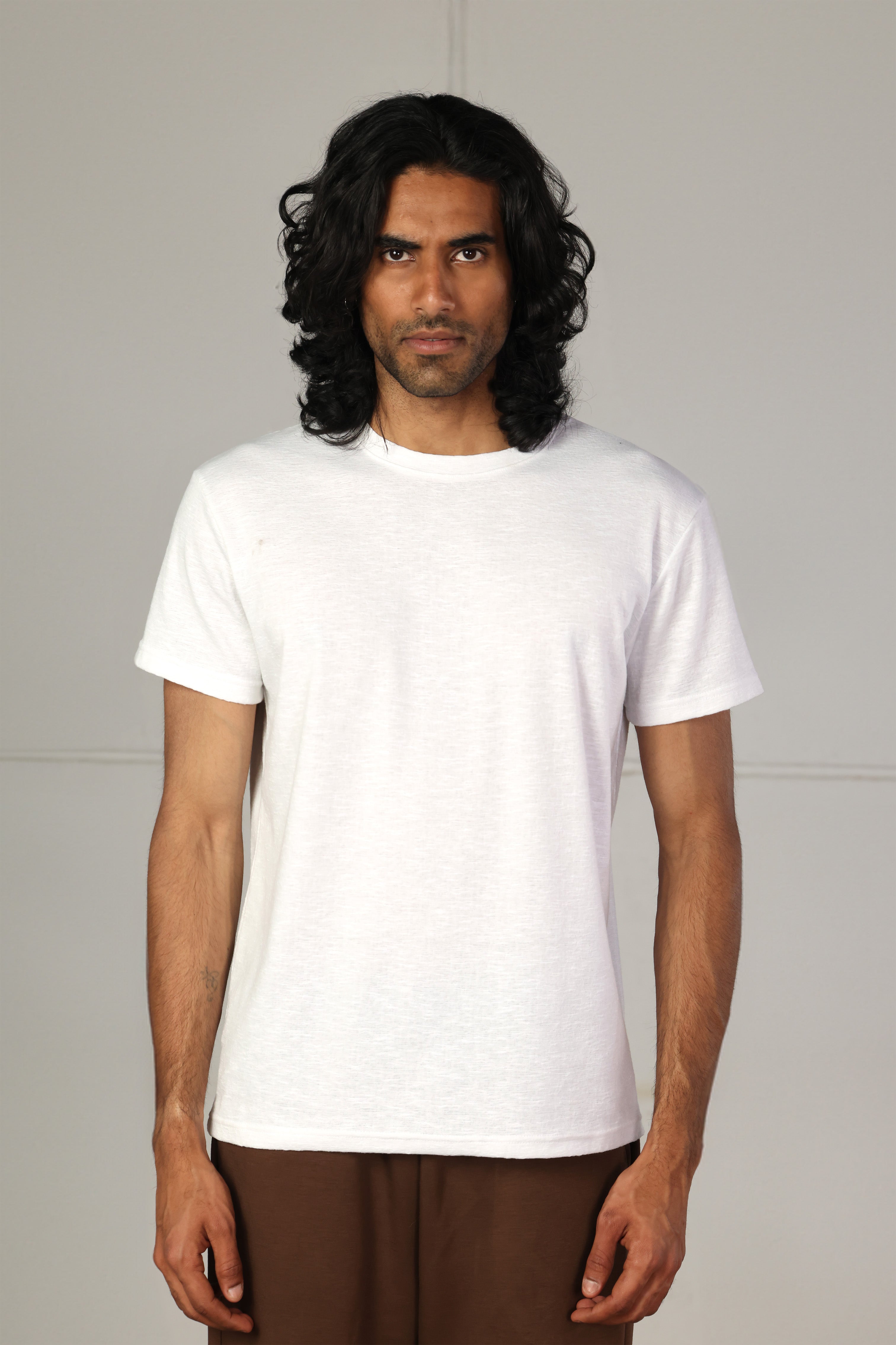 White Slub Cotton T-Shirt