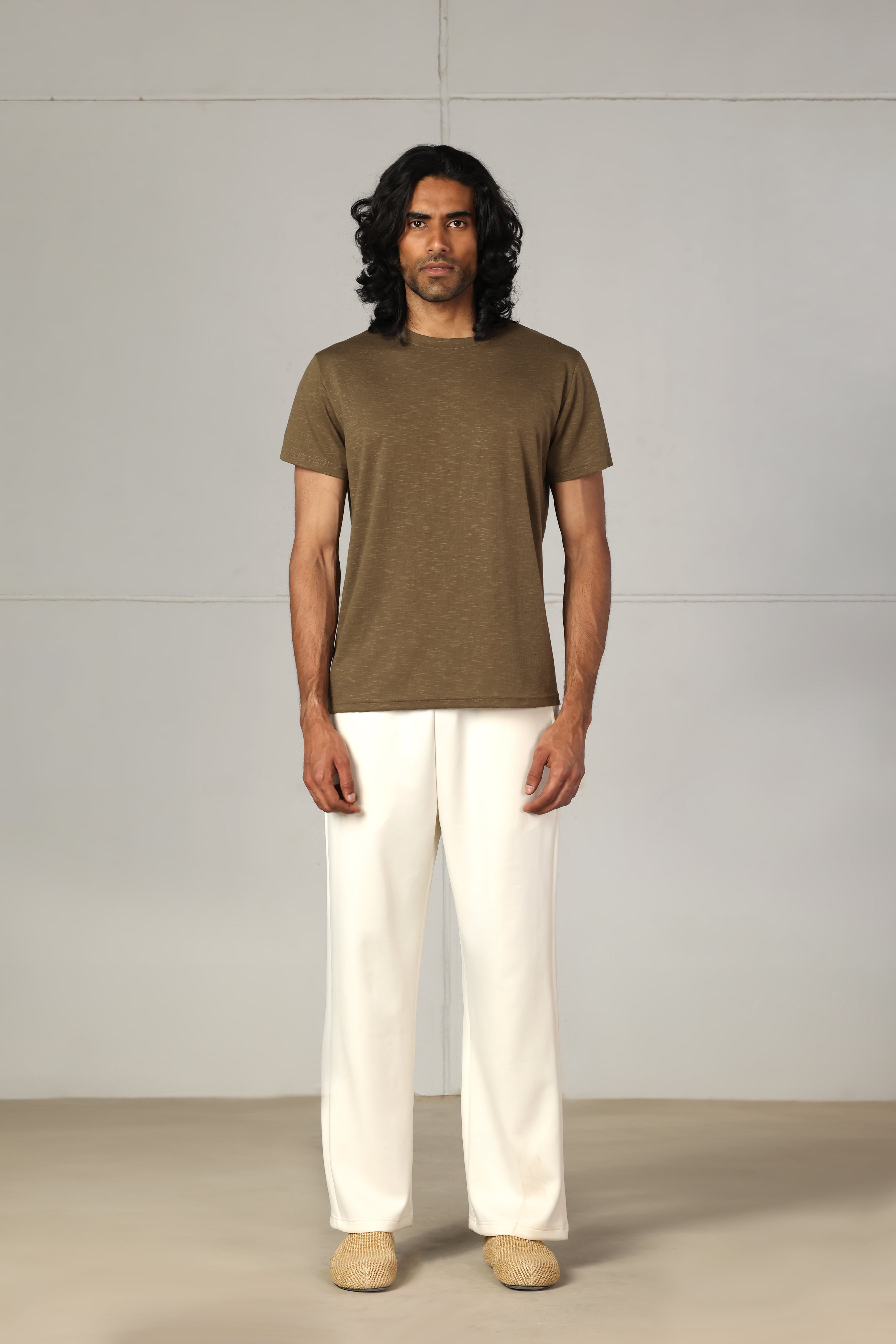 Brown Slub Cotton T-Shirt